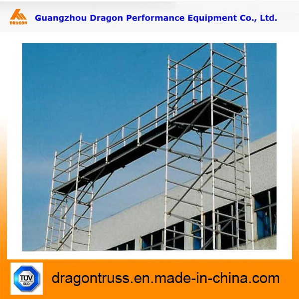 Dragonstage Factory Price Used Aluminum Bridge Moving Scaffolding with Wheels Casters Outriggers for Sale