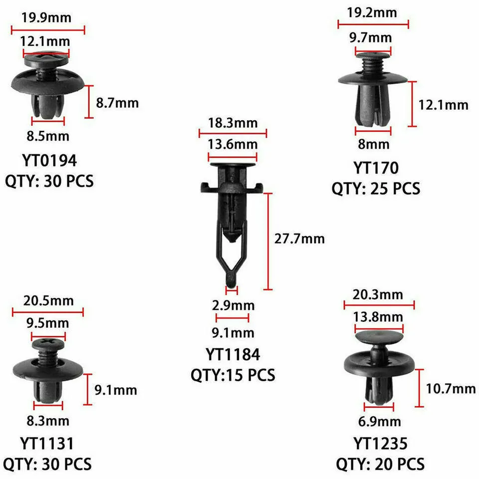 635PCS Plastic Car Push Retainer Clips&Auto Body Fasteners Assortment Car Clips Rivet Bumper Kit