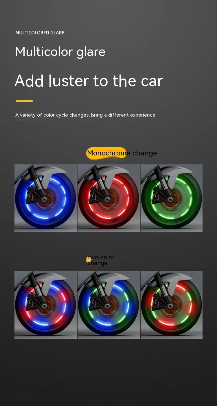 New RGB Wheel Lights Cap Car Auto Wheel Tire Tyre Air Valve Stem LED Light Cap Cover Accessories for Bike Car Motorcycle