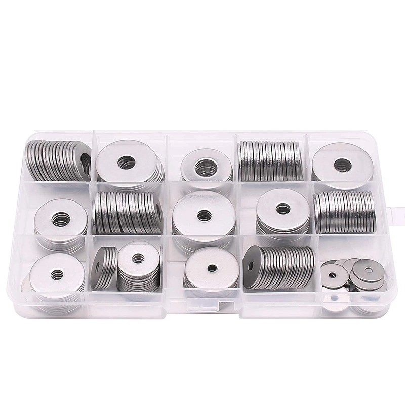 220pieces 15 Sizes Large Fender Washer Assortment Kit 304 Stainless Steel Washer Assortment Kit (M3 M4 M5 M6 M8 M10 M12)