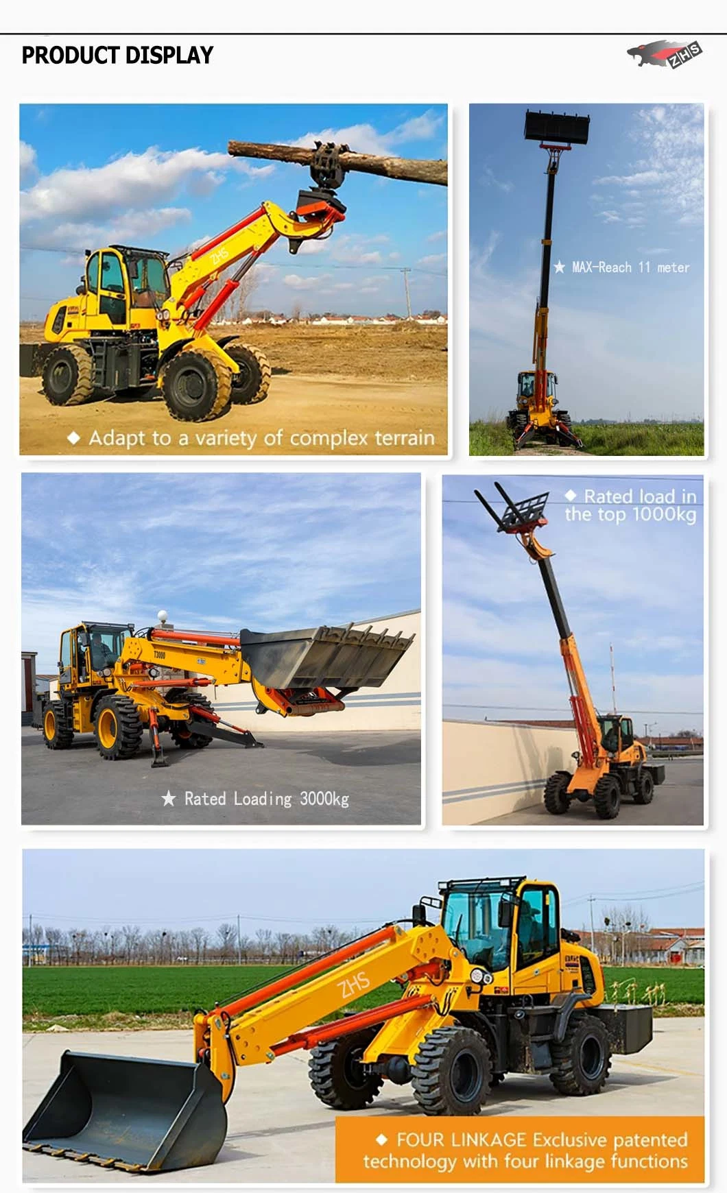 Mini Construction Machinery Telescopic Wheel Loader 2.5ton 3ton Micro Compact Hydrostatic Loaders Articulated Garden Shovel Tractor Machine