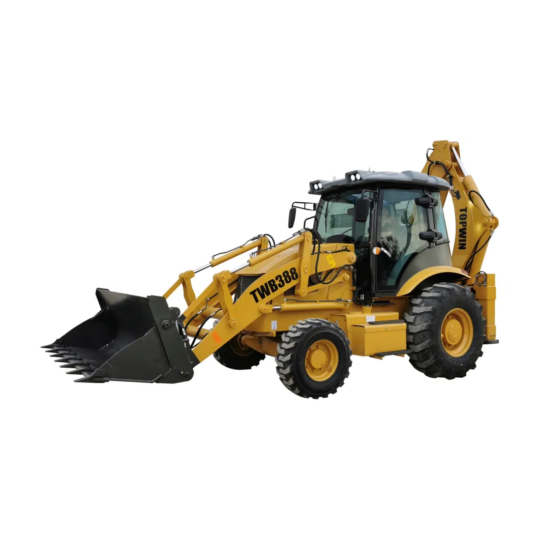 Chinese Topwin Mini Backhoe Loader 4 Wheel Drive Garden Tractor