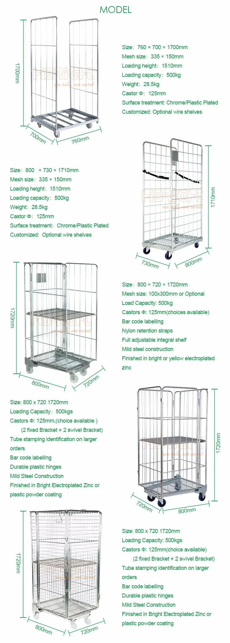 Heavy Duty Collapsible Roll Cage Container