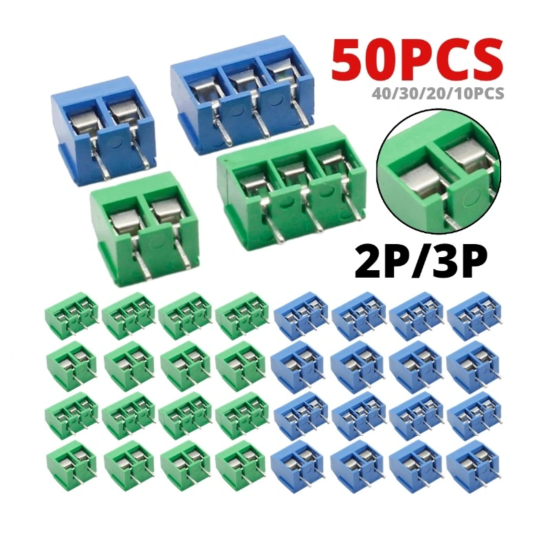 PCB Terminal Block Connector Pitch 5.0mm Straight Pin 2p 3p Screw PCB Terminal Blocks Connector Assortment Kit