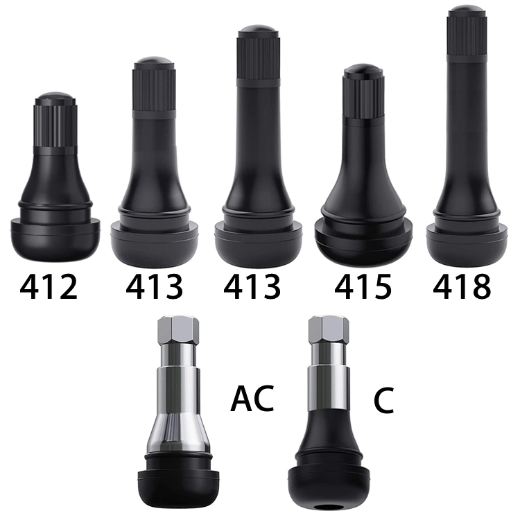 Tire Valve Custom Material Black Rubber Aluminium Tr412 Tr413 Tr414 Tr415 Tire Valve