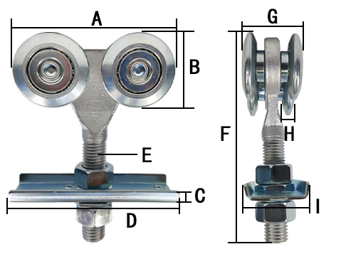 Industrial Sliding Door Roller Galvanized Rolling Wheels