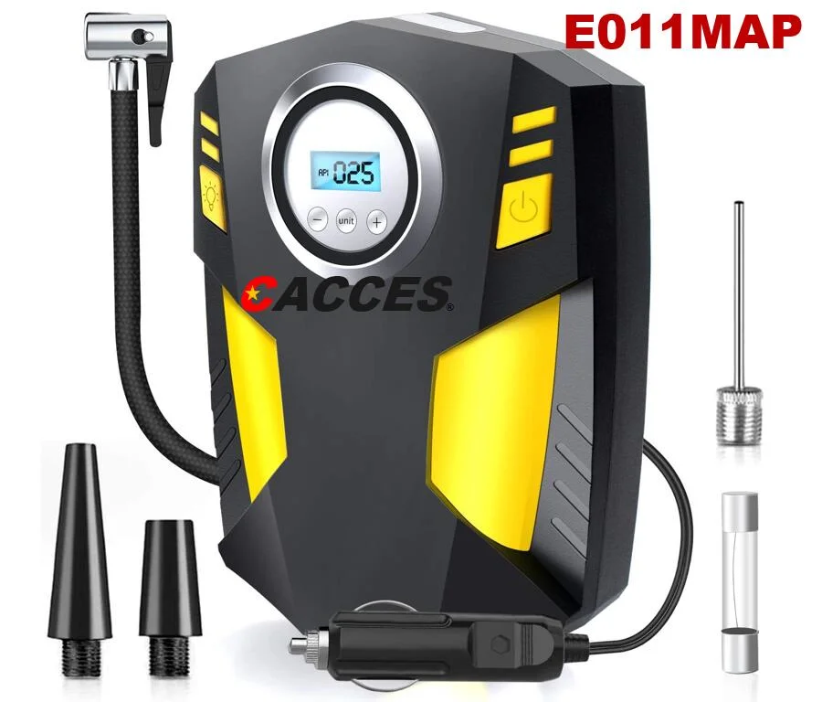 Digital Car Tyre Inflator Air Tool Portable Air Compressor Car Tyre Pump Automatic 6000mAh Electric Air Pump,Fast Tyre Inflation W/Multi Valve Adaptor LED Light