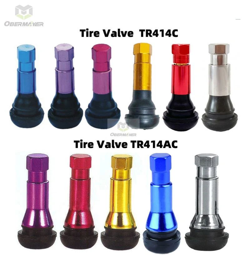 Car Accessory Snap-in Tubeless Rubber Tire Valves with Silver/Chrome Straight Sleeve Tr414c