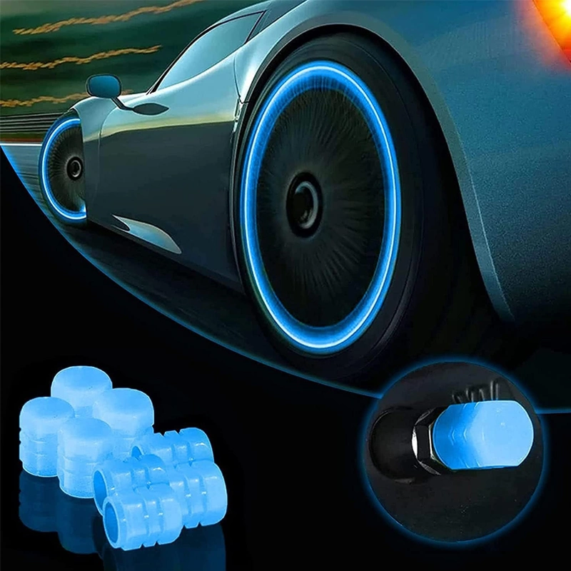 Gumdaat Universal Fluorescent Car Tire Valve Caps Luminous Tire Valve Stem Caps
