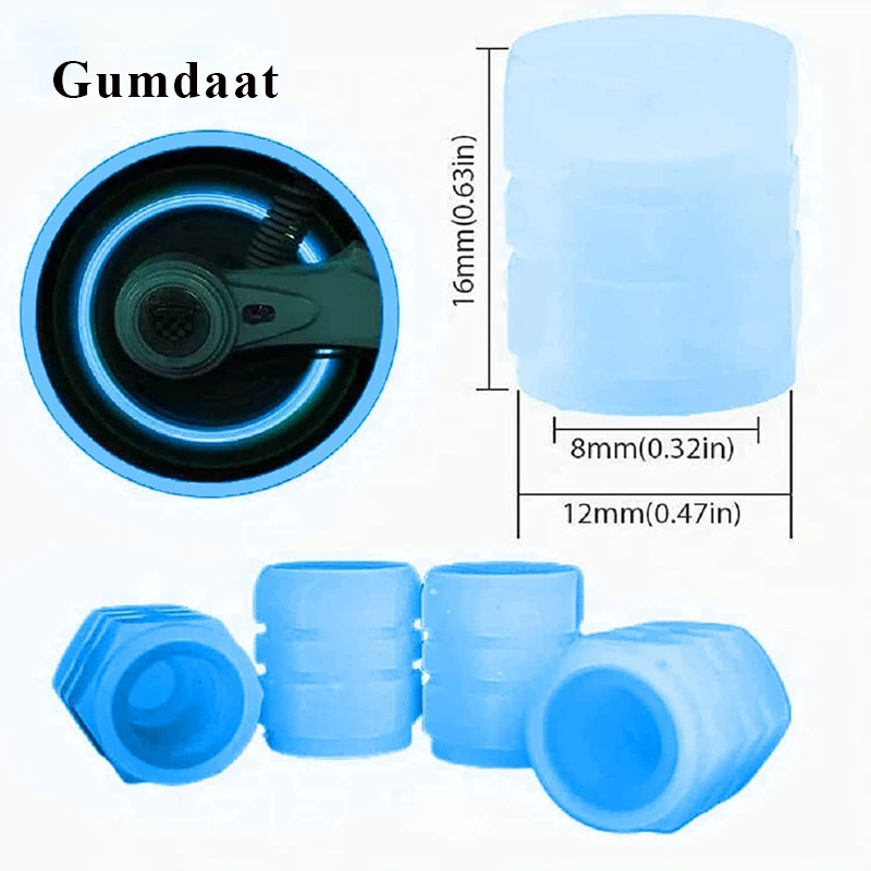 Gumdaat Universal Fluorescent Car Tire Valve Caps Luminous Tire Valve Stem Caps