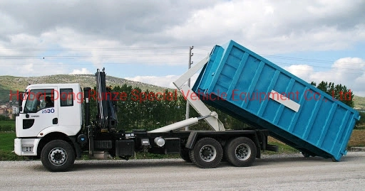 Cheap DFAC 12 Wheels 6X4 Hook Lift Garbage Tank Carrier Truck, 6X4 Garbage Truck Mounted Hook Lift System
