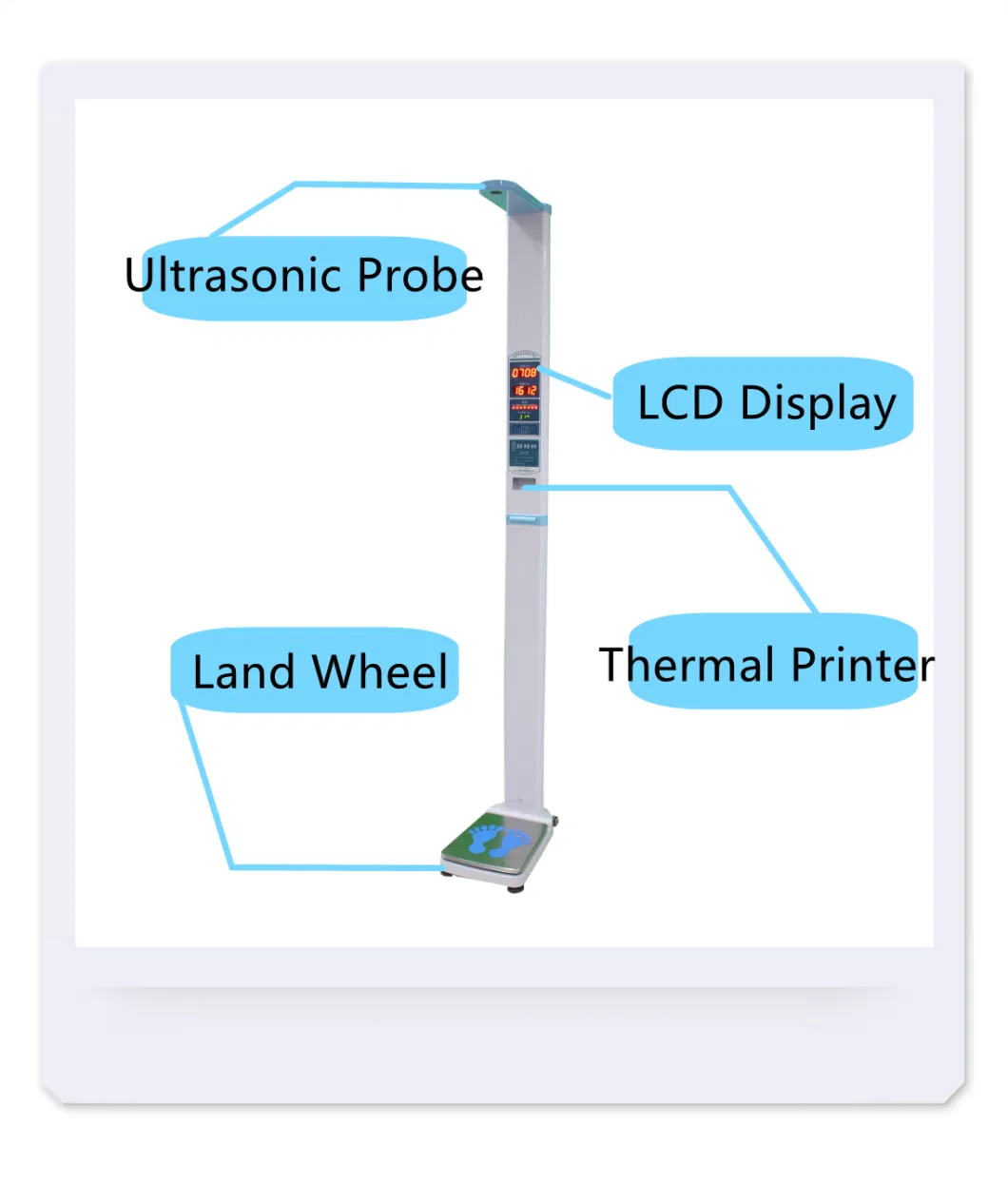 500kg Electronic Foldable BMI Height Weight Balance Health Checkup Machine for Pharmacy