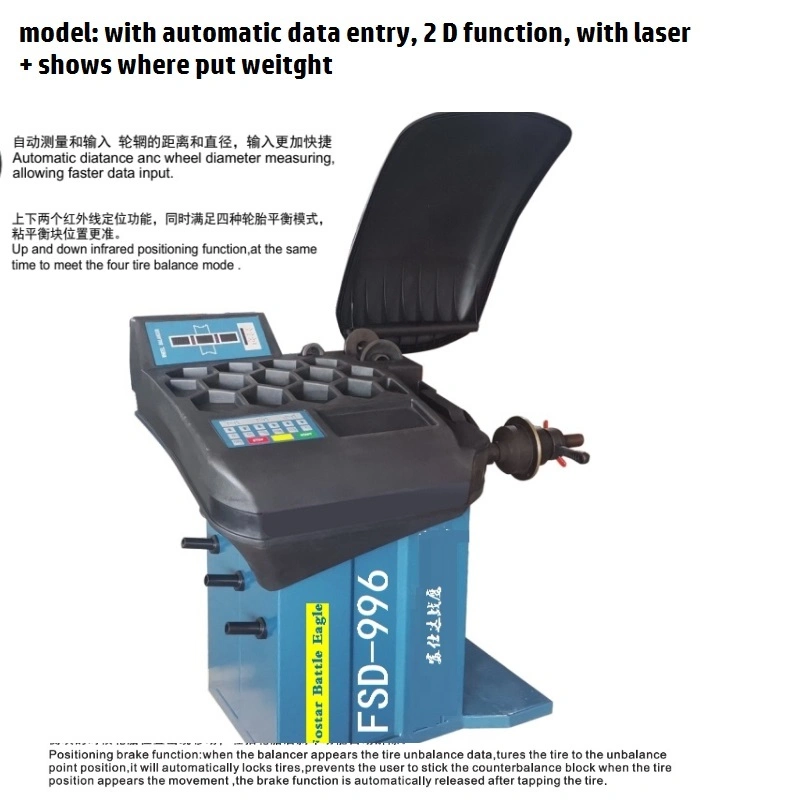 with Automatic Data Entry, 2 D Function, with Laser+Shows Where Put Weight Balancing Machine Wheel Balancing Machine