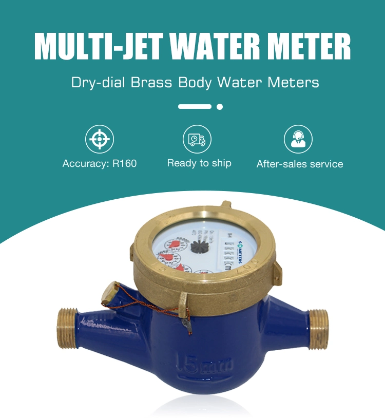 China Supplier 1/2inch~2inch Brass Class B Multi Jet Water Meter for Home Use