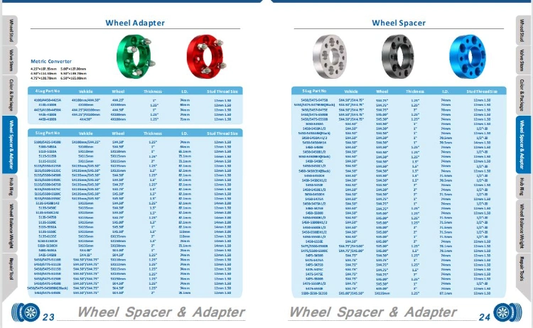 Auto Car Wheel Accessories for Wheel Nut, Bolts, Stud, Spacer, Wheel Adapter, Ring, Tire Valve, Tyre Valve Extension, Patches, Balance Weight Spare Parts