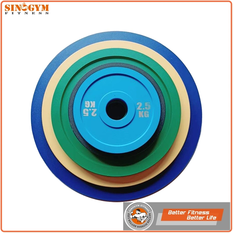 Color Coded Powder Coated Solid Steel Barbell Weight Plate