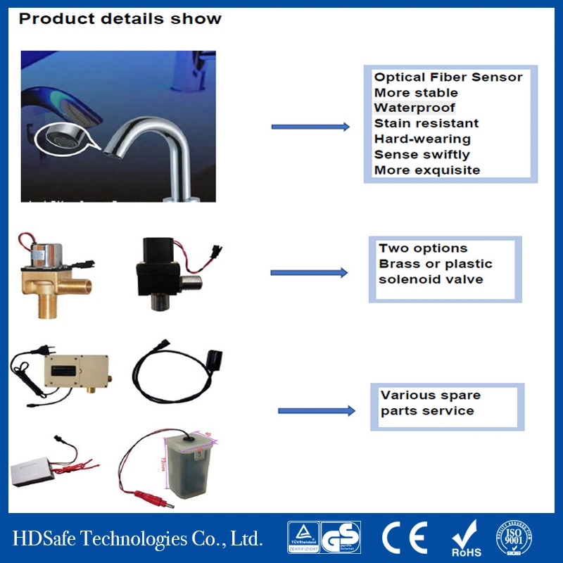 Push Button Factory Automatic Toilet Flusher Sensor Urinal Flush Valve with Connector Set