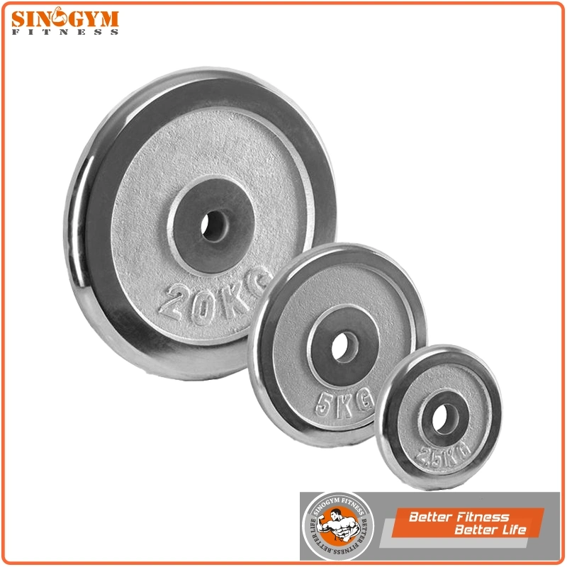 Round Edge Solid Cast Iron Chromed Weight Plate