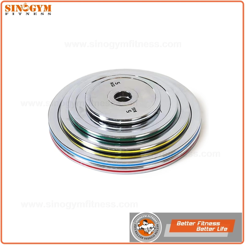 Solid Steel Chromed Competition Barbell Weight Plate