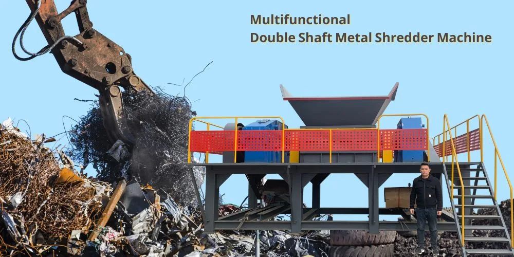 Multifunctional Planetary Reducer Type Scrap Iron Aluminum Tire Truck Wheel Shredder