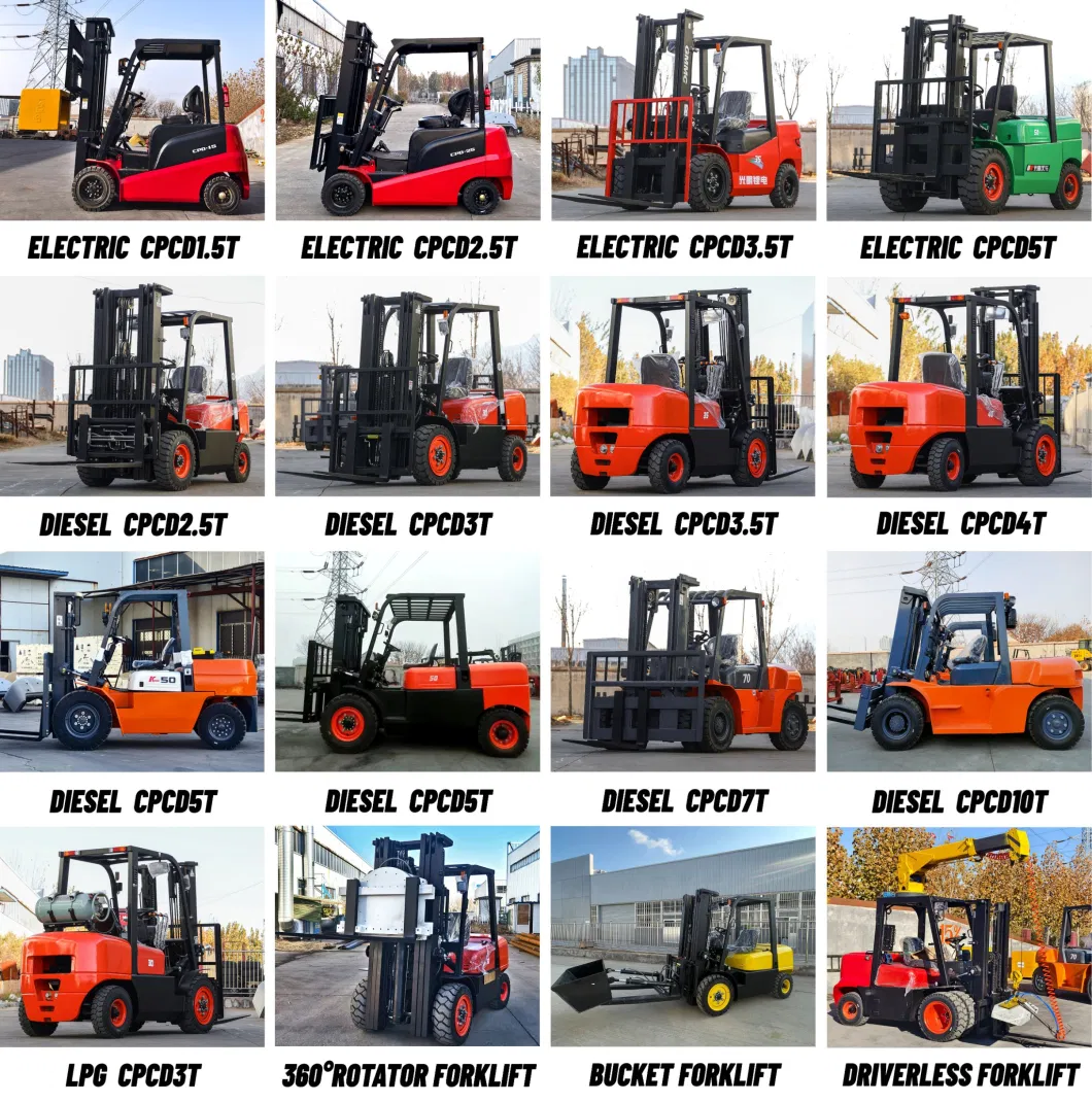 Guangming 2ton 3ton 3.5ton 4ton 5ton 7ton 10ton 3 Wheels Dual Driven Motor Electric Diesel Gasoline LPG Rough Terrain Forklift with CE ISO