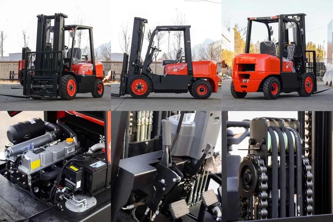 Guangming 2ton 3ton 3.5ton 4ton 5ton 7ton 10ton 3 Wheels Dual Driven Motor Electric Diesel Gasoline LPG Rough Terrain Forklift with CE ISO