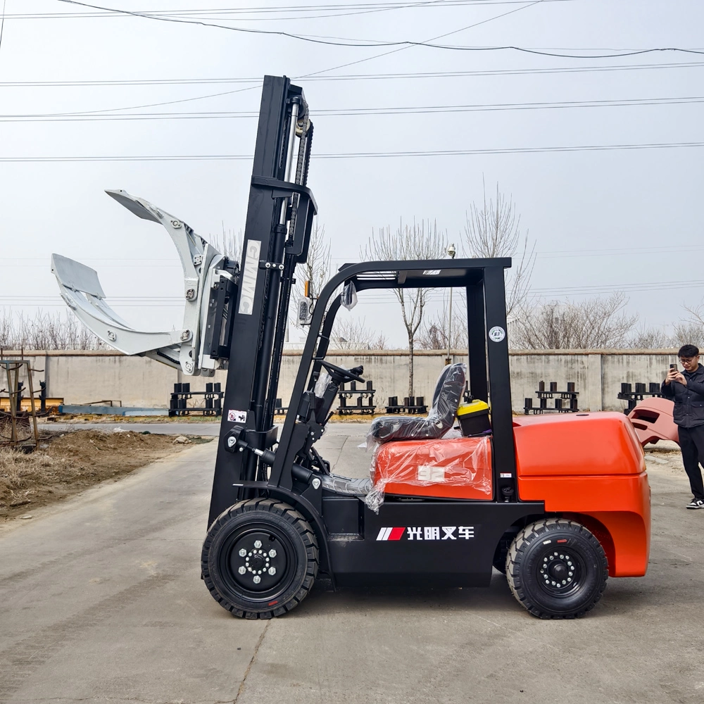 China 2.5ton Diesel CPC Clamp Forklift Truck Manufacturer CE EPA 3ton/ 3.2ton/ 4 Ton Clamp Attachment 4 Wheel Drives Forklifts 6ton 7ton