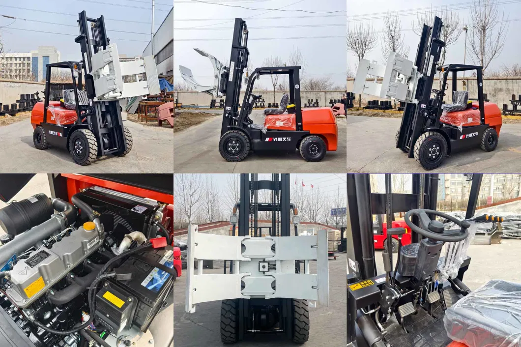 China 2.5ton Diesel CPC Clamp Forklift Truck Manufacturer CE EPA 3ton/ 3.2ton/ 4 Ton Clamp Attachment 4 Wheel Drives Forklifts 6ton 7ton