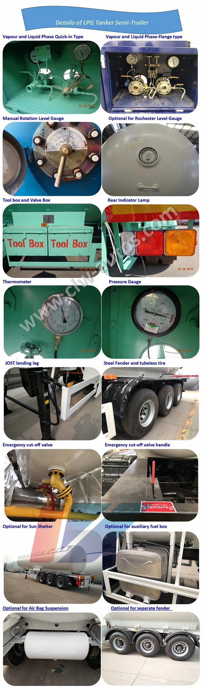 Tanzania 49.6cbm LPG Tanker Semi Trailer Air Bag Suspension 25mt Propane Tanker Truck