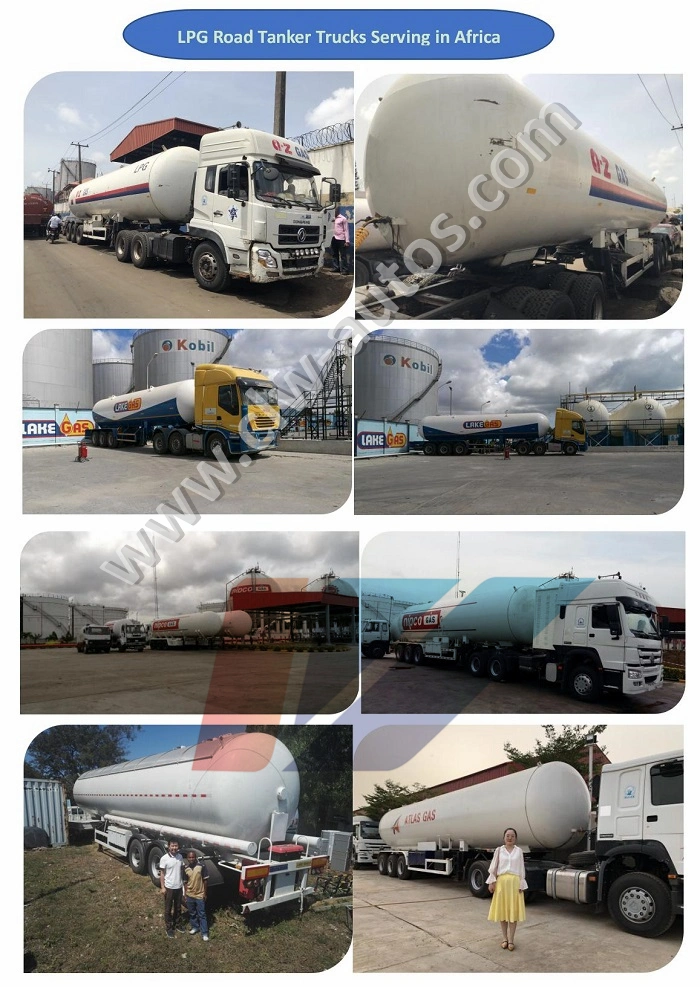 Tanzania 49.6cbm LPG Tanker Semi Trailer Air Bag Suspension 25mt Propane Tanker Truck