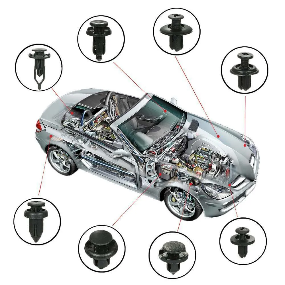 635PCS Plastic Car Push Retainer Clips&Auto Body Fasteners Assortment Car Clips Rivet Bumper Kit