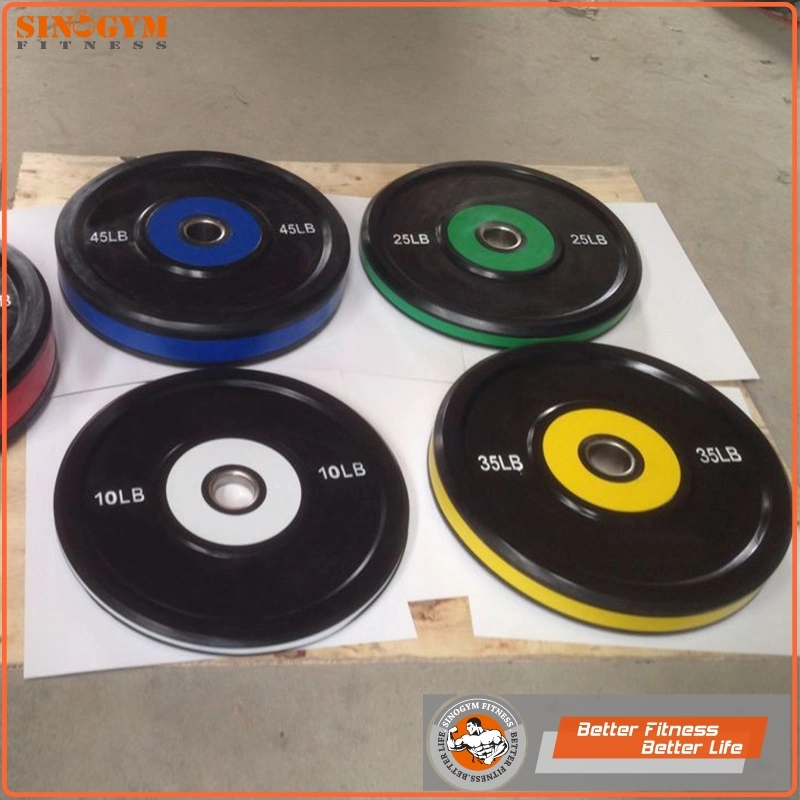 Dual Color Rubber Barbell Weight Plate Bumper Plate