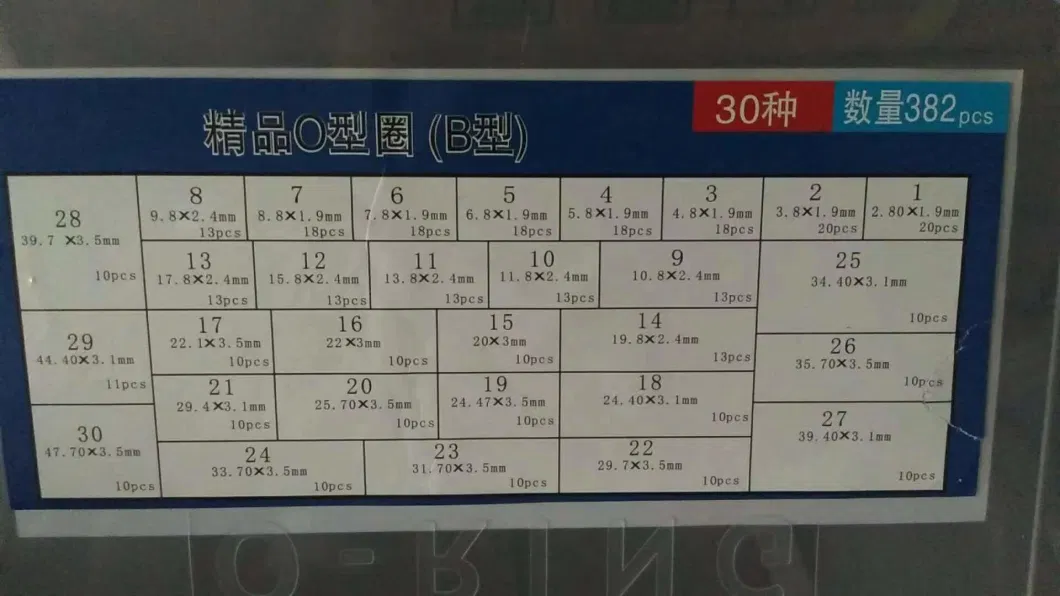 Customized and Standard Assortment Set Sealing Tool Box Hydraulic O Ring Kit Repair O-Ring Set NBR Oring Seal Kit