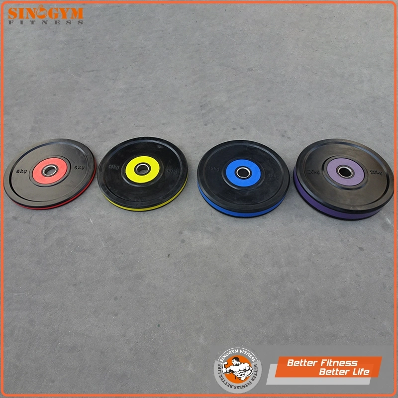 Dual Color Rubber Barbell Weight Plate Bumper Plate