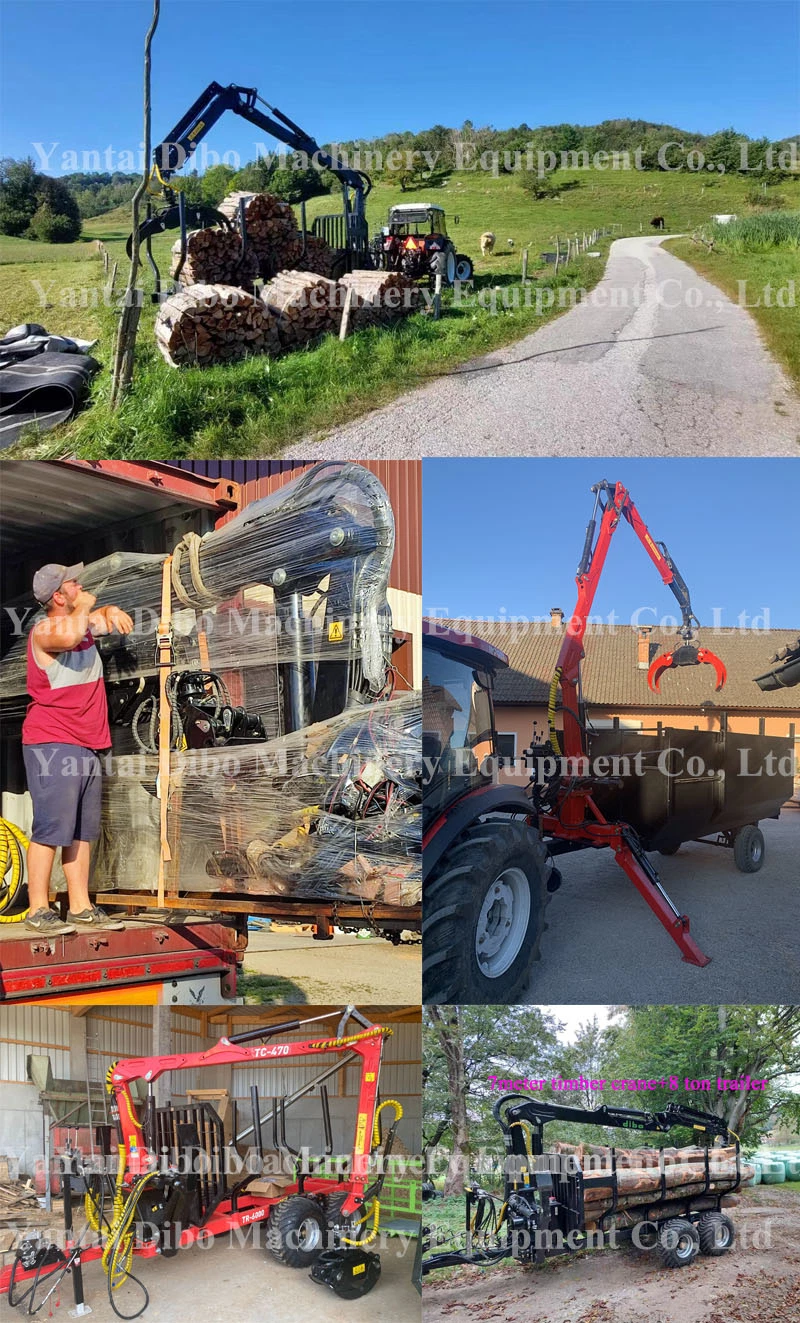 Secured Trading Manufacturer/Factory Yantai Agricultural Farm Forestry Machine Transport Cargo Timber Wood Log Transport CE Woodworking Drawbar ATV Log Trailer