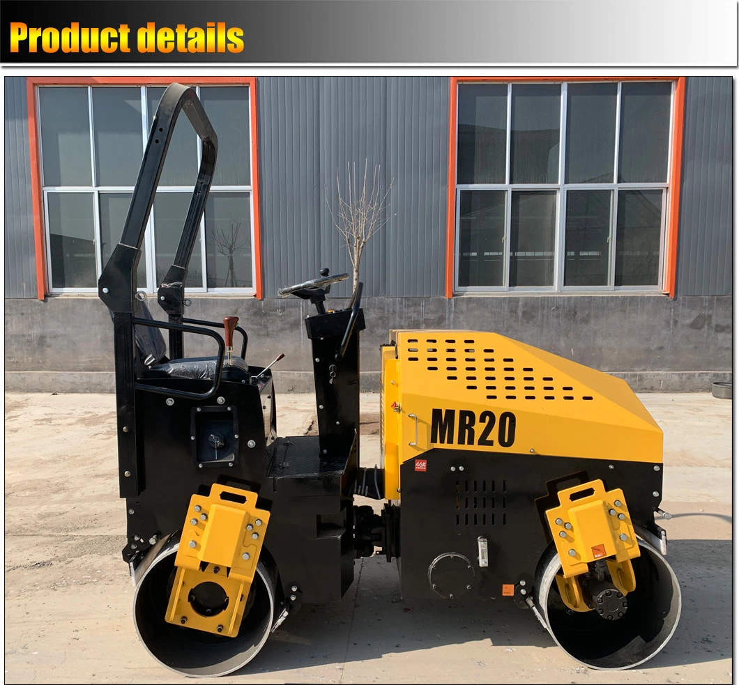 Honda Gasoline Double Steel Wheel Vibration Roller for Road Compaction