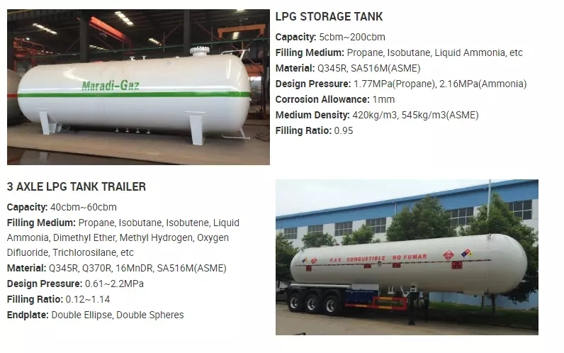 58000L Liquified Petroleum 30tons Air Suspension 58m3 58000 Litres LPG Propane Gas Tank Trailer