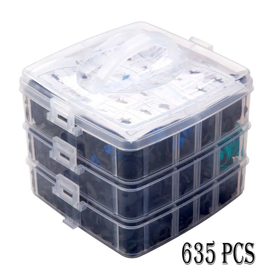 635PCS Plastic Car Push Retainer Clips&Auto Body Fasteners Assortment Car Clips Rivet Bumper Kit