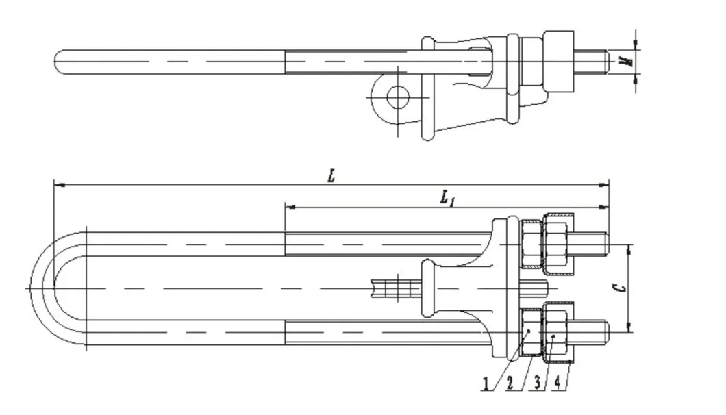 Ut U Bolt Clamp Wedge Strain Clamp for Ground Wire Pulling Hardware