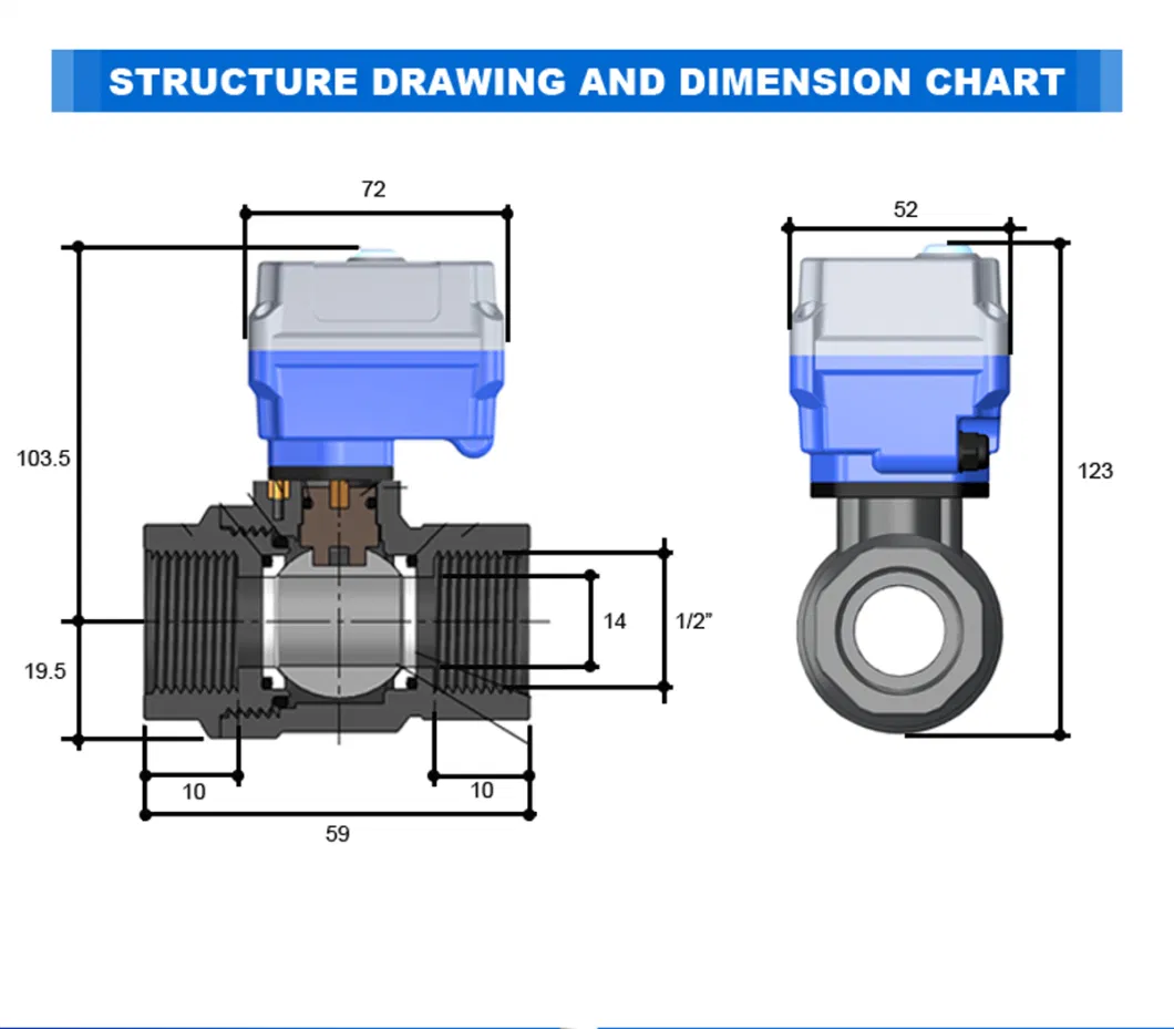 2way Electric Ppv Ball Valve DN15-DN300 T Type Float Ball Core