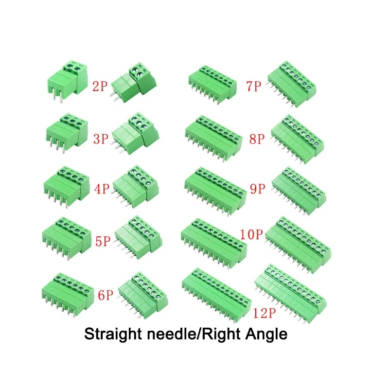 PCB Terminal Block Connector Pitch 5.0mm Straight Pin 2p 3p Screw PCB Terminal Blocks Connector Assortment Kit