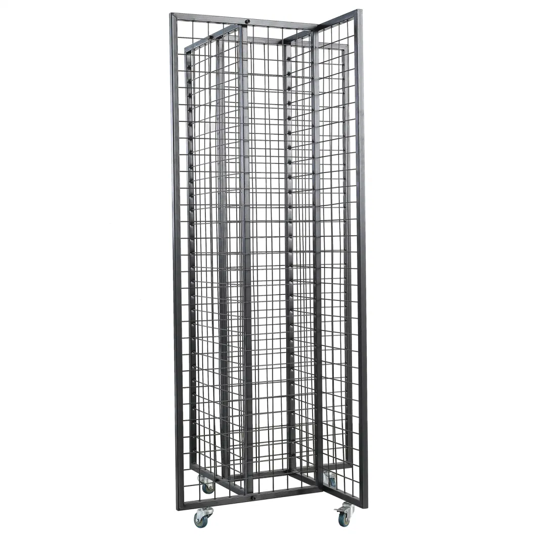 Wholesale 3layers Wire Basket Display Rack Stand with Four Wheels