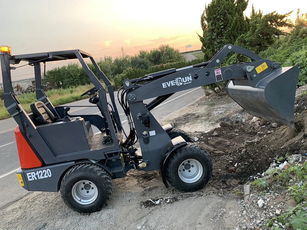 Everun Er1220 3ton Wheel Loader Kubota Engine Mini Boom Wheel Loader