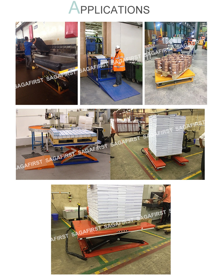 Workshop Stationary Hydraulic Lifts Two Scissors Jack Lift Tables 1000kg Lifting Tools