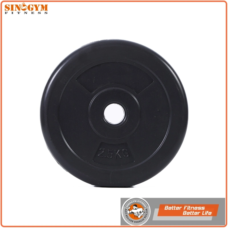 Black Plastic Round PE Cement Dumbbell Weightlifting Weight Plate