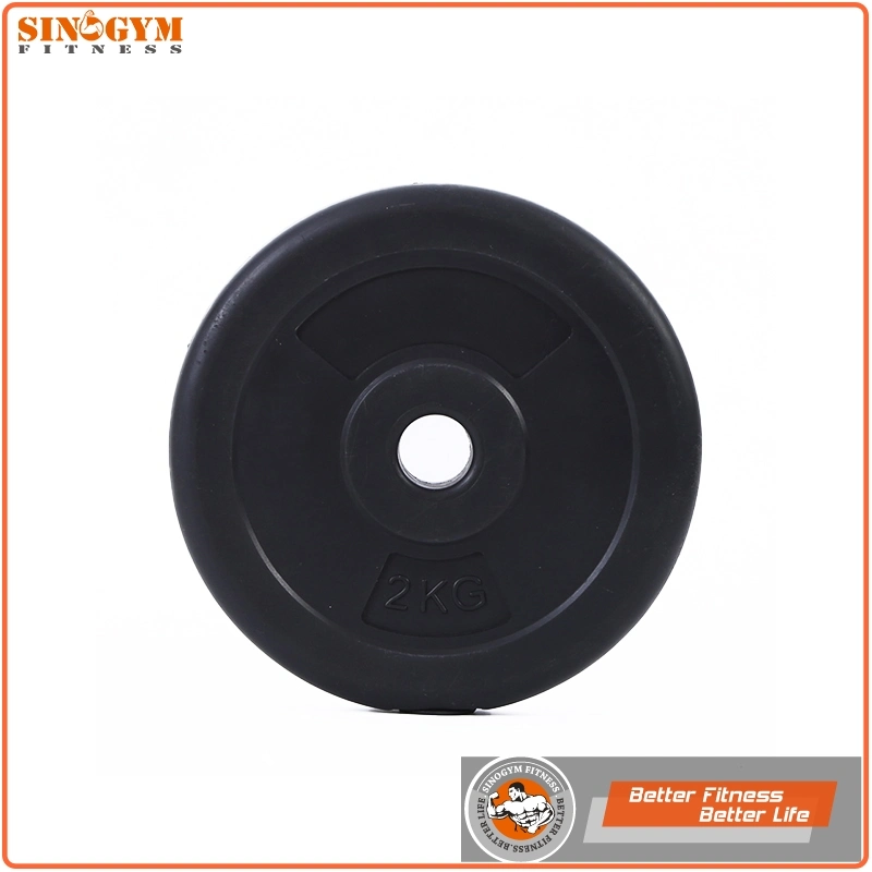 Black Plastic Round PE Cement Dumbbell Weightlifting Weight Plate