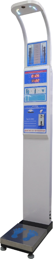 Coin Operated Height Weight Scale, BMI Body Scale, Weighing Machine