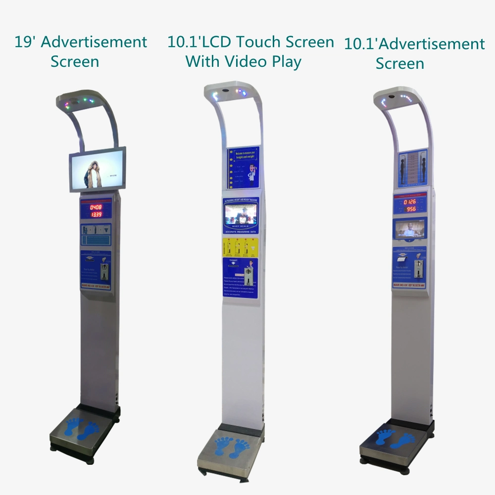 Coin Operated Height Weight Scale, BMI Body Scale, Weighing Machine