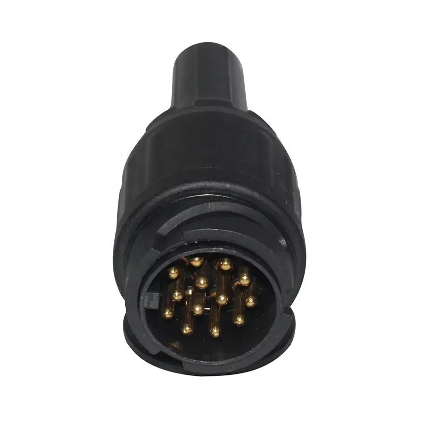 European CE PVC Plastic 12V 13pin Brass Power Connecting Male and Female Vehicle Trailer Plug