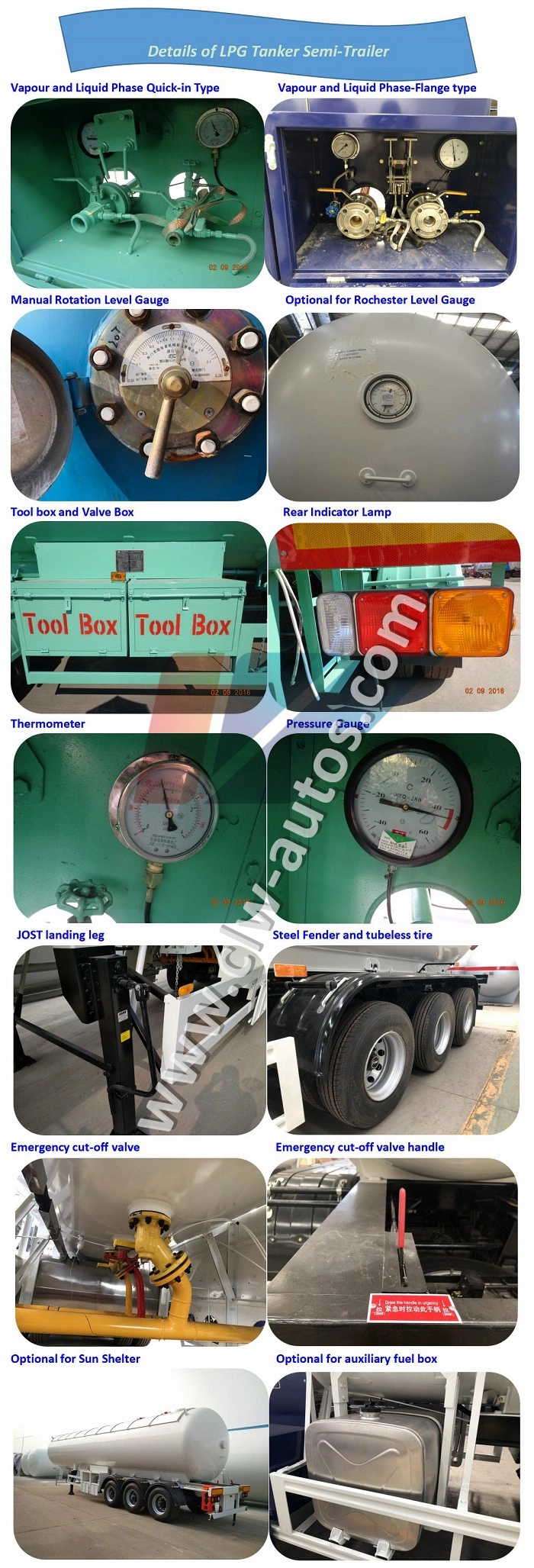 49.6cbm 49600L 20mt 20t 49600 Liters Air Supension 3-Axle Gas Tank Semi Trailer Truck for LPG Road Transports